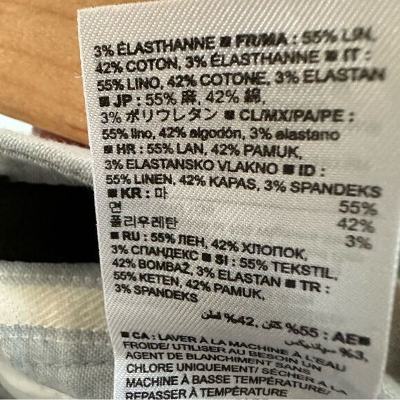 Banana Republic Blue White Striped Cotton Avery Pants 8 - Picture 6 of 7